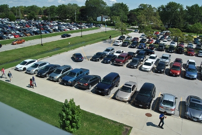 Packed parking picture.